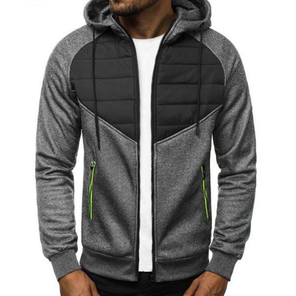 Men Casual Zip Hooded Sweatshirt