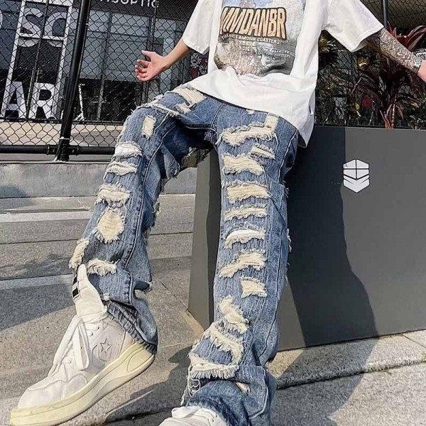 Men Fashion Casual Retro Hip Hop Plus Size Elastic...