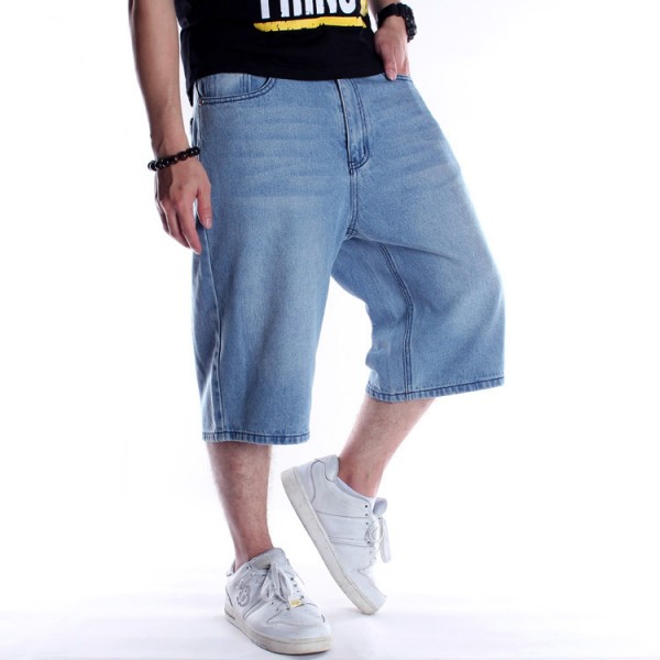 Men Fashion Casual Hip-Hop Plus Size Loose Cropped...